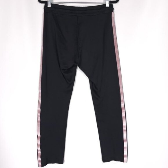Sandro PARIS Pink Velvet Side Stripe Drawstring Black Track Pants SMALL Size 2 - Picture 5 of 15